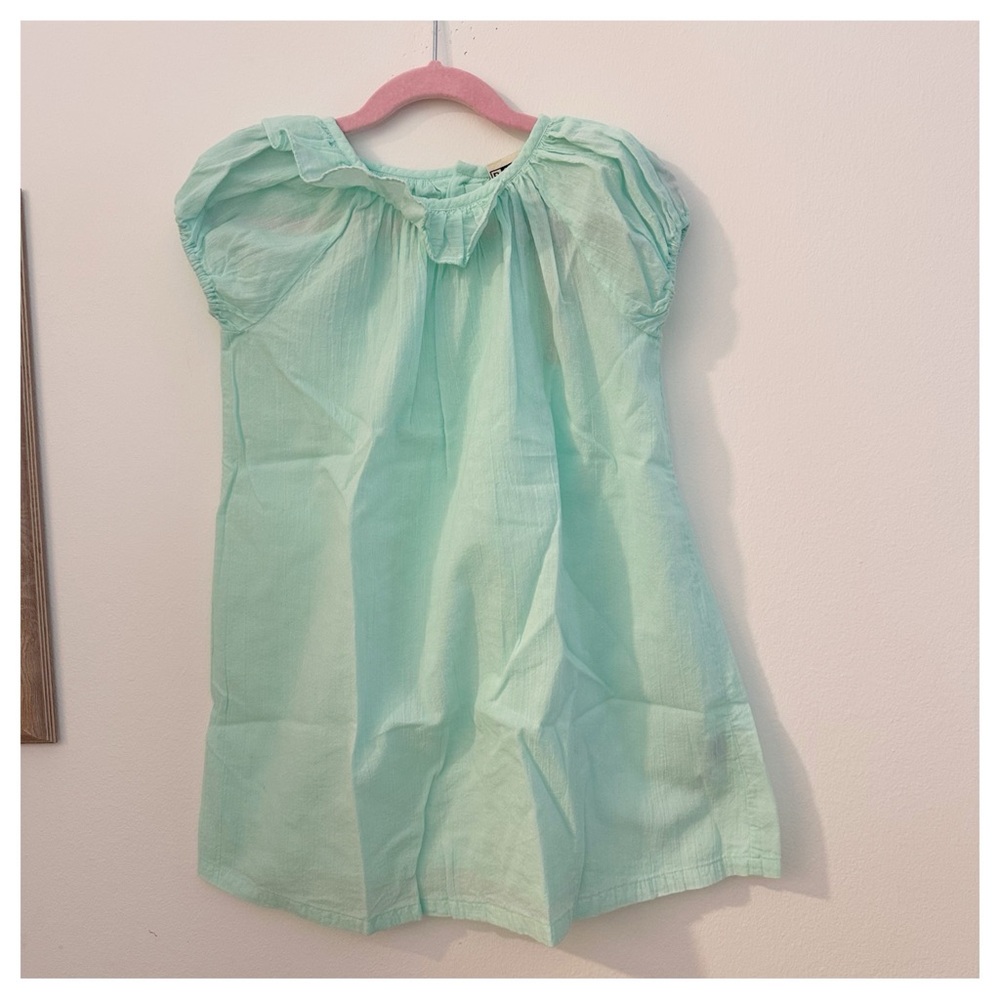 NWT BonTon girls light blue cotton shirt dress size 3yrs